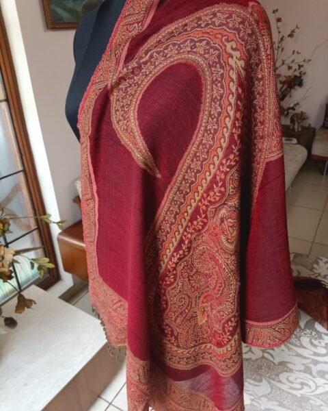 Jamaver Stole 100% Wool Reversible Jacquard Pashmina Scarf