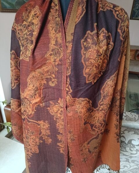 Jacquard Pashmina Reversible Stole 100% Wool Scarf
