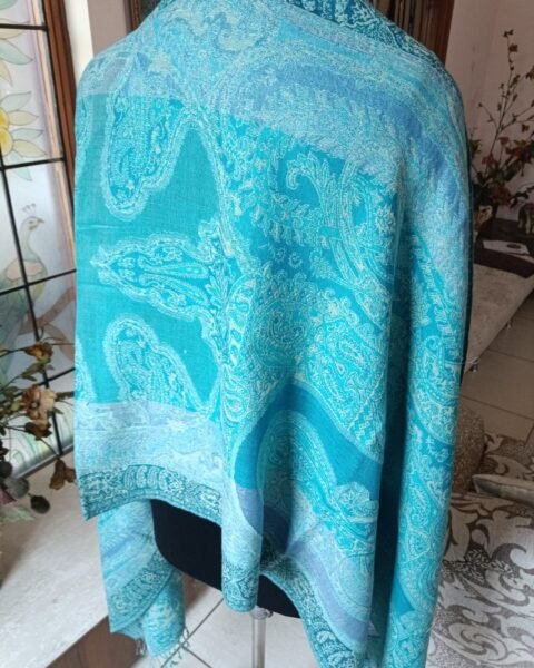 Paisley Pashmina Reversible Stole Jacquard 100% Wool Scarf